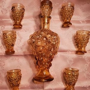 Amber🍇decanter 6 glasses